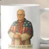 Pope Leo XIV 2025 Mug, American Flag Catholic