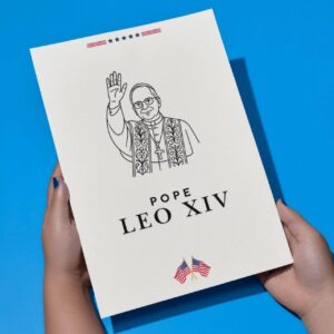 Pope Leo XIV Digital Line Art Poster