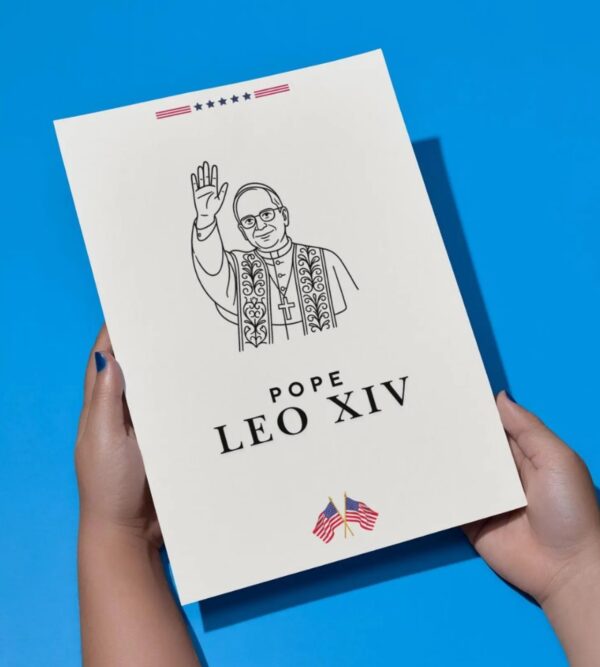 Pope Leo XIV Digital Line Art Poster