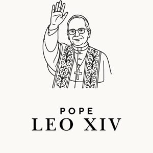 Pope Leo XIV Digital Line Art Poster