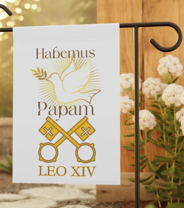 Pope Leo XIV Flag, Habemus Papam Catholic Garden Flag