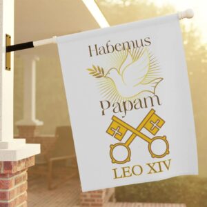 Pope Leo XIV Flag, Habemus Papam Catholic Garden Flag
