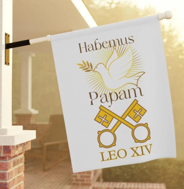 Pope Leo XIV Flag, Habemus Papam Catholic Garden Flag