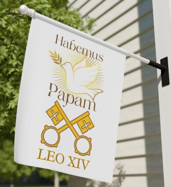 Pope Leo XIV Flag, Habemus Papam Catholic Garden Flag