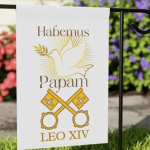 Pope Leo XIV Flag, Habemus Papam Catholic Garden Flag
