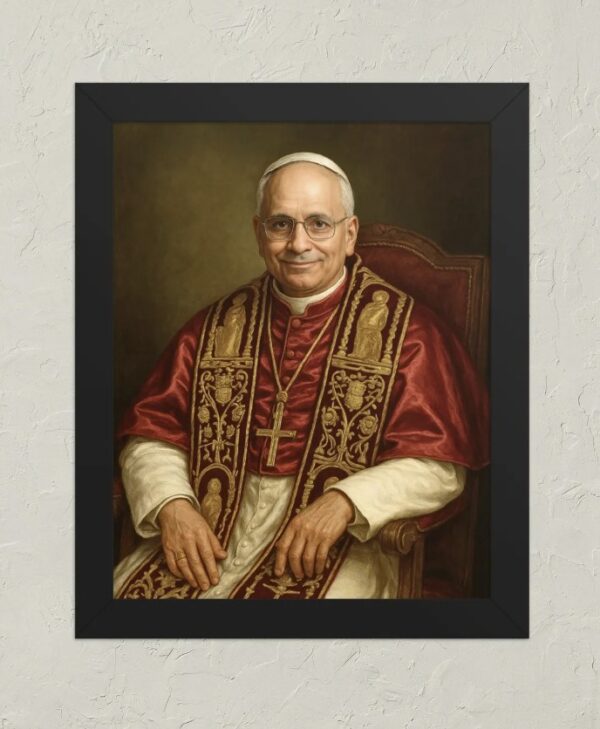 Pope Leo XIV Official Portrait | Seated Papal Painting of Cardinal Robert Prevost Poster