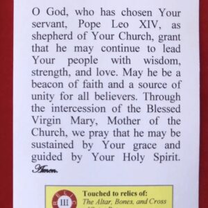 Pope Leo XIV Prayer Holy Cards 8 pcs 4.25” x 5.5”