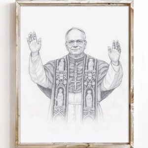 Pope Leo XIV Wall Art - Vintage Papal Sketch Print - Robert Prevost Portrait Poster