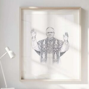 Pope Leo XIV Wall Art - Vintage Papal Sketch Print - Robert Prevost Portrait Poster