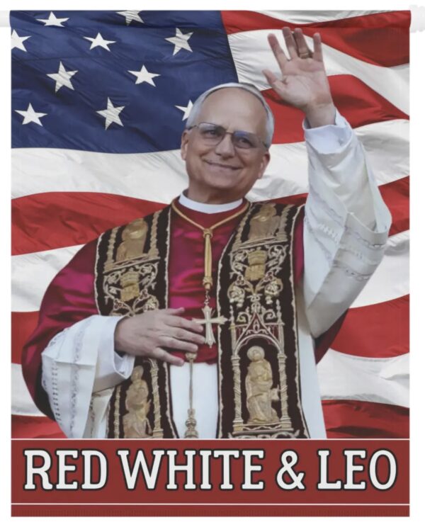 Red White and Leo Flag Pope Leo XIV Catholic Flag