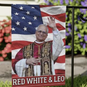 Red White and Leo Flag Pope Leo XIV Catholic Flag