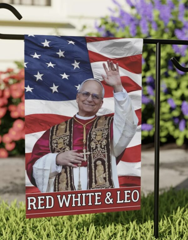 Red White and Leo Flag Pope Leo XIV Catholic Flag
