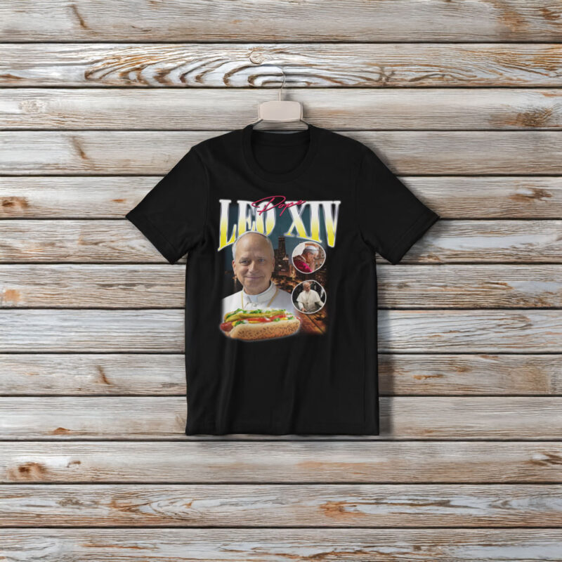 Pope Leo XIV Hot Dog 1990s Hip Hop T-Shirt